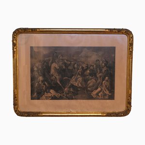 Estampado Napoleón III, tallado y marco dorado