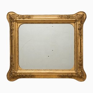 Antique Napoleon III French Mirror in Golden Wood, 19th-Century