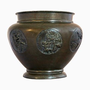 Vaso grande Art Nouveau in bronzo, Giappone, anni '10