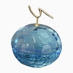 Blue Jewel Box in Brass and Glass by Ghirò Studio
