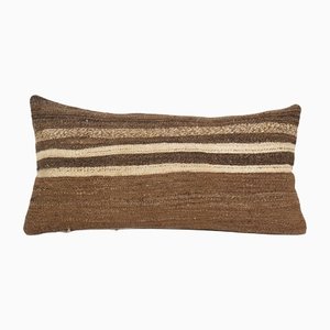 Vintage Turkish Brown Hemp Kilim Pillow Cover