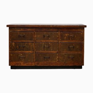 Wooden Industrial Drawer Sideboard, 1930s