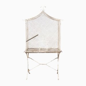 Large French Mesh Steel Aviary on Original Table, 1920s