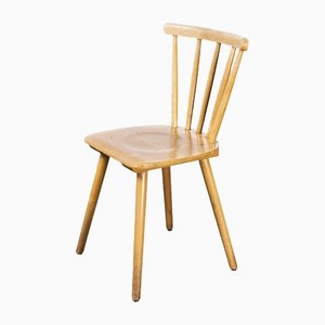 French Beech Stick Back Dining Chairs, 1950s, Set of 4