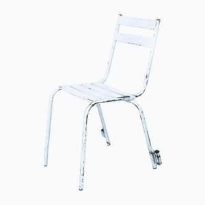 Chaise d'Extérieur Empilable en Métal Bleu Ciel de Tolix, France, 1950
