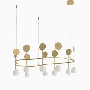 Brass Row Rounded Pendant Lamp by Atelier Areti