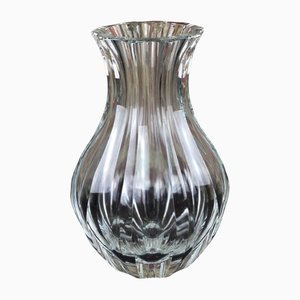 Saint Louis Cut Crystal Vase with Venetian Ribs, 1950s