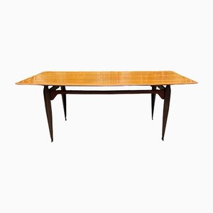 Dining Table in Walnut & Rosewood With Brass Inserts