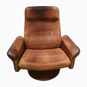 Brauner Patinierter Verstellbarer und Drehbarer Relax Sessel von De Sede 50