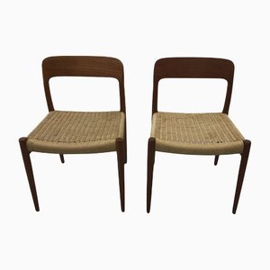 Set of Danish Teak No. 75 Chairs by Niels Møller for J. L. Møllers