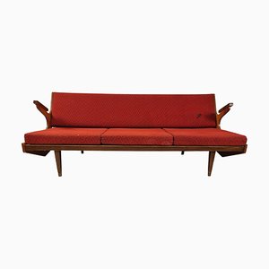 Vintage Red Fabric Sofa, 1970s