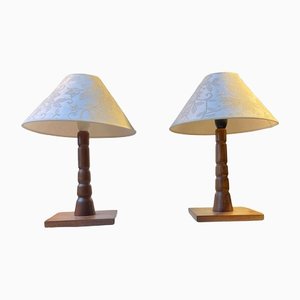 Lampes de Bureau Mid-Century Scandinaves en Teck, 1960s, Set de 2