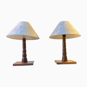Mid-Century Scandinavian Table Lamps in Teak, 1960s, Set of 2
