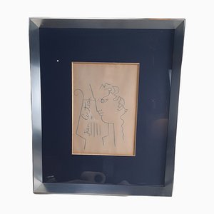 Jean Cocteau, Orpheus Profile, 20th Century, Drawing, Framed