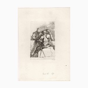 Trois Gravures de Soldats, Gravure à l'Eau-Forte, 18ème Siècle, Set de 3