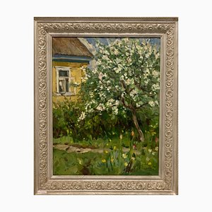 Boris Lavrenko, Apple Tree in Bloom, 1996, Oil Painting, Framed
