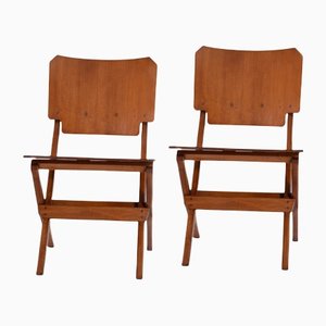 Vintage Holzstühle von Franco Albini für Poggi, 2er Set