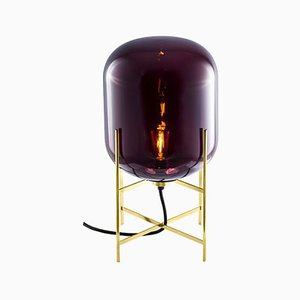 Oda Small in Aubergine and Brass Table Lamp by Sebastian Herkner for Pulpo