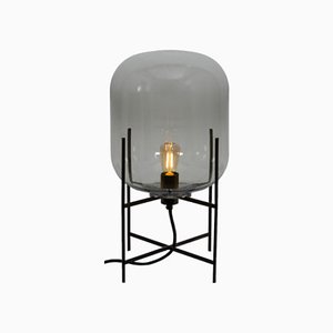 Oda Small in Steel Grey and Black Table Lamp by Sebastian Herkner for Pulpo