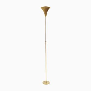 High Adjustable Brass Floor Lamp, Switzerland, 1930