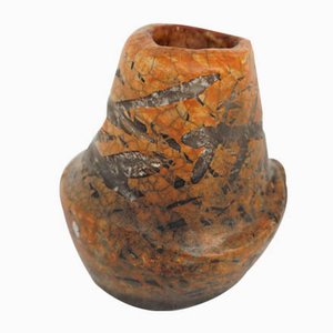 Small Japanese Brutalist Raku Ceramic Vase, 1970