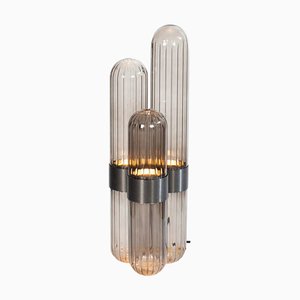 Small Cactus Floor Lamp in Smoky Grey with Black Centrepiece by Mickael Koska for Pulpo