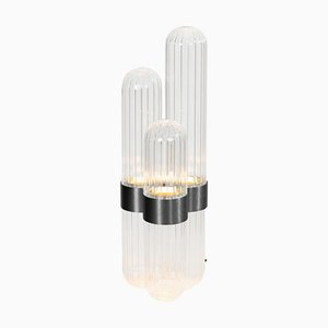 Kleine Cactus Stehlampe in Transparent mit schwarzem Mittelteil von Mickael Koska für Pulpo