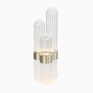 Small Cactus Floor Lamp in Transparent with Brass Centrepiece by Mickael Koska for Pulpo