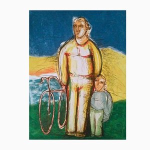 Sandro Chia, Figuras de bicicleta, Aguafuerte y Aguatinta