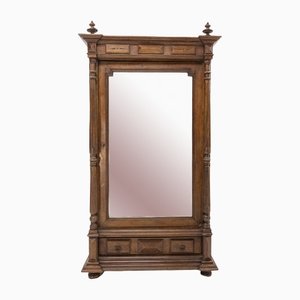 French Empire Mirror Door Armoire Cabinet