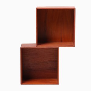 Dänische Mid-Century Bücherregale aus massivem Teak, 1960er, 2er Set