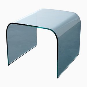 Vintage Italian Glass Side Table from Fiam, 1980s