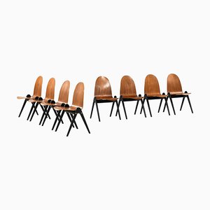 Swedish Knockdown Dining Chairs by Yngve Ekström, Set of 8