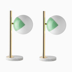 Green Pop-Up Dimmable Table Lamps by Magic Circus Editions, Set of 2