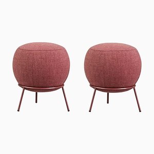 Red Nest Ottomans by Paula Rosales, Set of 2