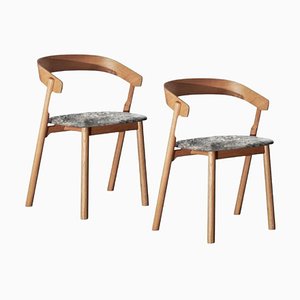 Nude Dining Chair with Std. Fabrics by Made by Choice, Set of 2