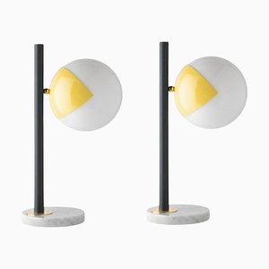 Black Yellow Dimmable Pop-Up Table Lamps by Magic Circus Editions, Set of 2