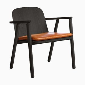 Black with Natural Leather Valo Lounge Chair by Made by Choice