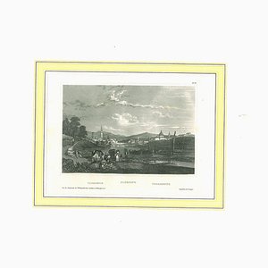 Antike Ansicht von Florenz, Original Lithographie, 1850er