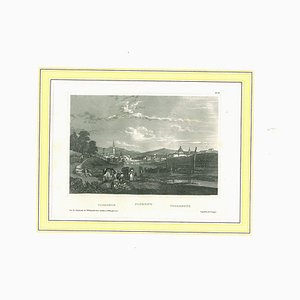 Vista antigua de Florencia, Litografía original, década de 1850