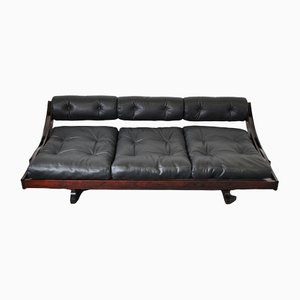 GS195 Sofa in Wood and Leather by Gianni Songgia for Luigi Sormani