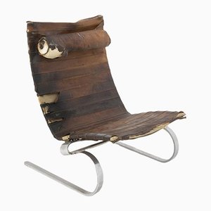 Vintage Lounge Chair in Leather by Poul Kjærholm for E. Kold Christensen