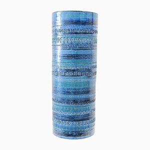 Große Rimini Vase aus blauer Keramik von Aldo Londi für Bitosi, 1960er