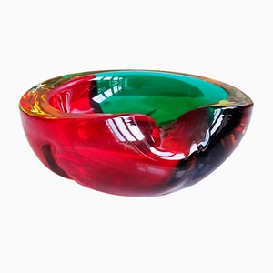 Multicolored Murano Glass Bowl or Ashtray, Italy, 1960s