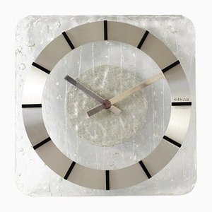 Acrylic Glass & Brushed Aluminium Wall Clock from Kienzle, 1970s