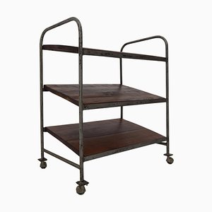 Mid-Century Industrial Trolley With Shelves
