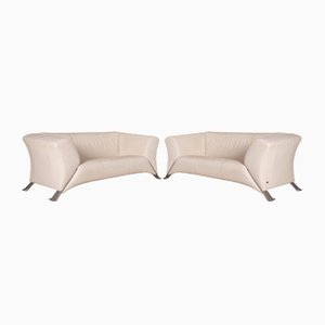 Cream Leather 322 Sofa Set from Rolf Benz, Set of 2