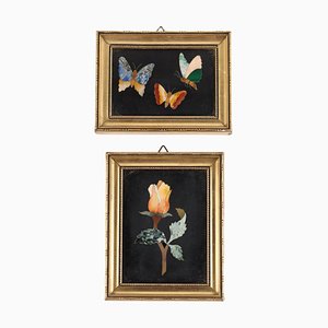 Marble Inlay Plaques, Set of 2