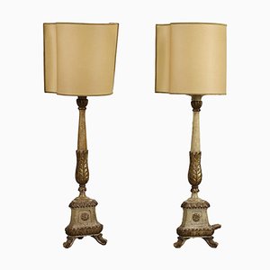 Neoclassical Torchiere Floor Lamps, Set of 2