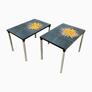 Vintage Chrome Tile Side Tables from Adri, Set of 2